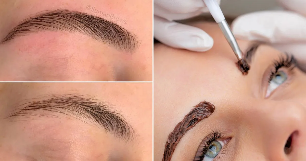 Eyebrows before and after shaping